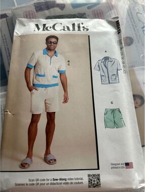 McCall's M8414 Men's Casual Two-Piece Sewing Pattern - Shirt and Shorts